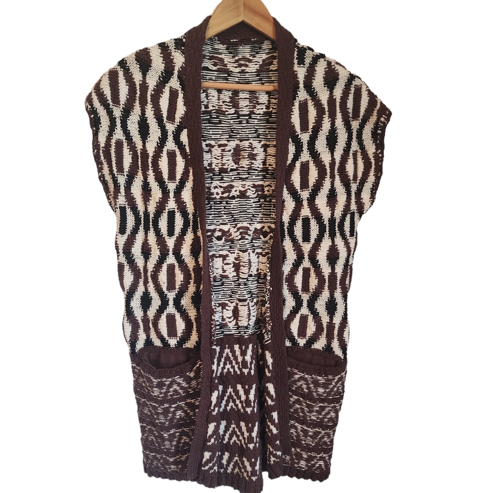 Anthropologie | Knitted & Knotted Pocketed Open Front Twisted Knit Cardigan - Picture 7 of 10